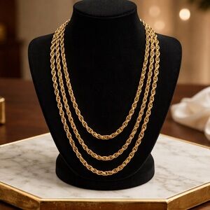 Luxurious Gold Rope Chain Necklace